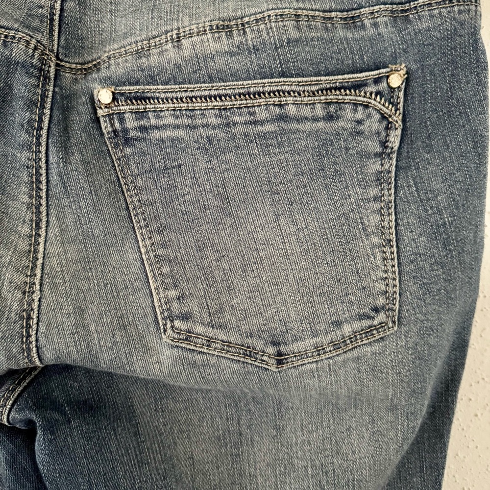 WHBM Skimmer Zipper Ankle Denim Medium Wash Skinny Jeans Embroidered Women's 8 P - Picture 8 of 9